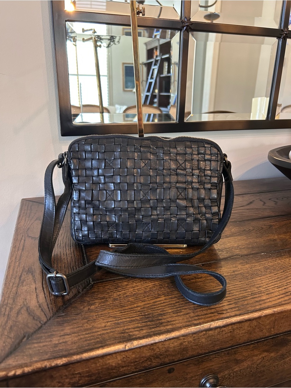 Ashwood Vintage Woven Leather Crossbody Bag